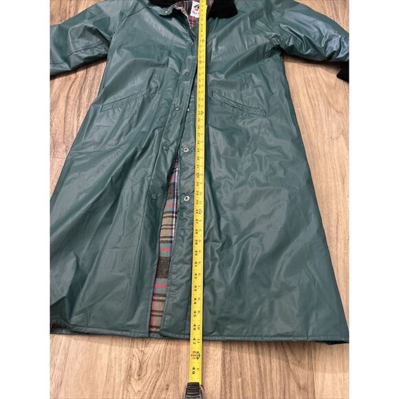 Misty Harbor Womens Raincoat Size L Vintage Any Time Slicker Green Long 100% PVC - Picture 10 of 10